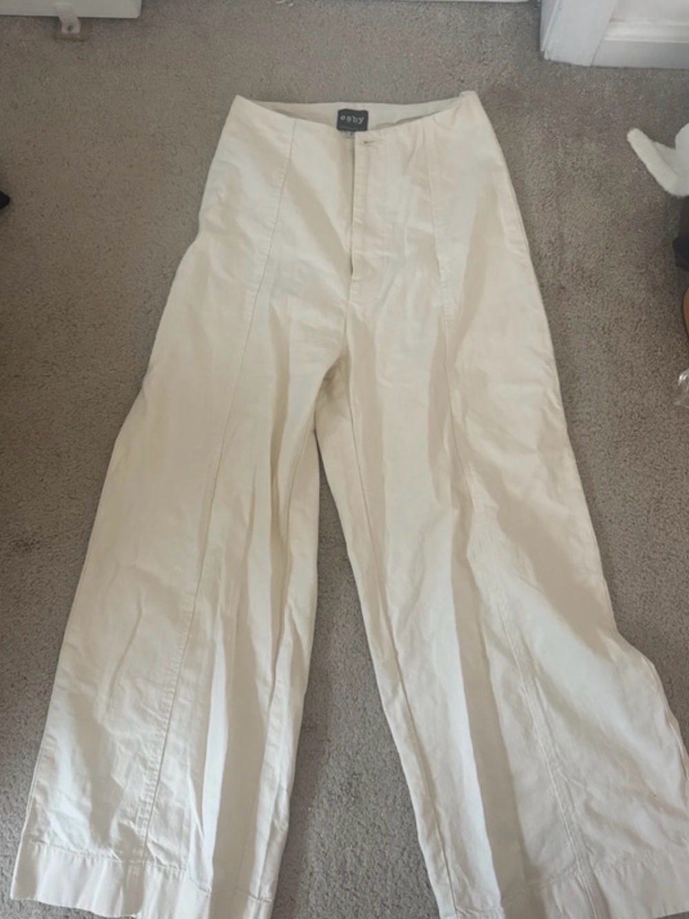esby Wide-Leg Chinos in Cream